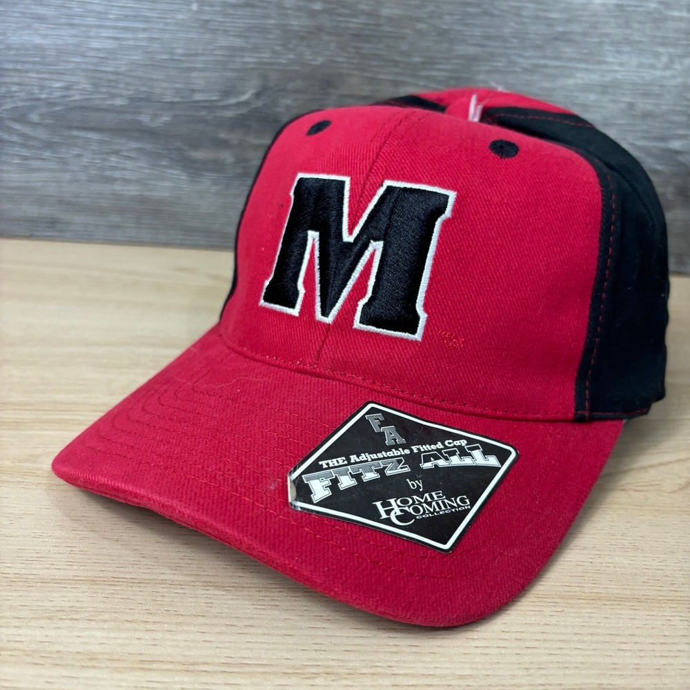 Maryland Terrapins Hat Cap Fitted One‎ Size Red Black College Home Coming